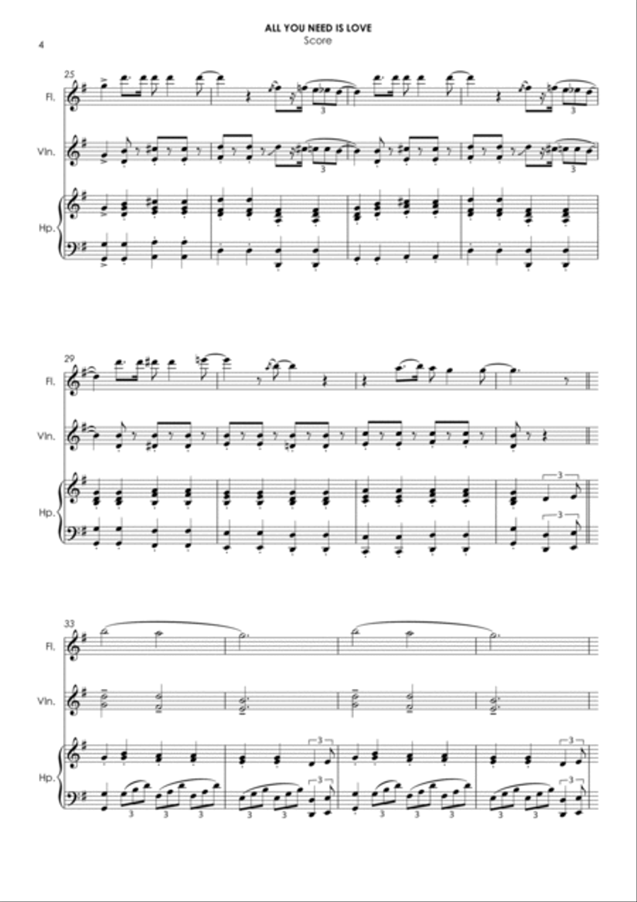 All You Need Is Love Piano Trio scores gallery preview page 4