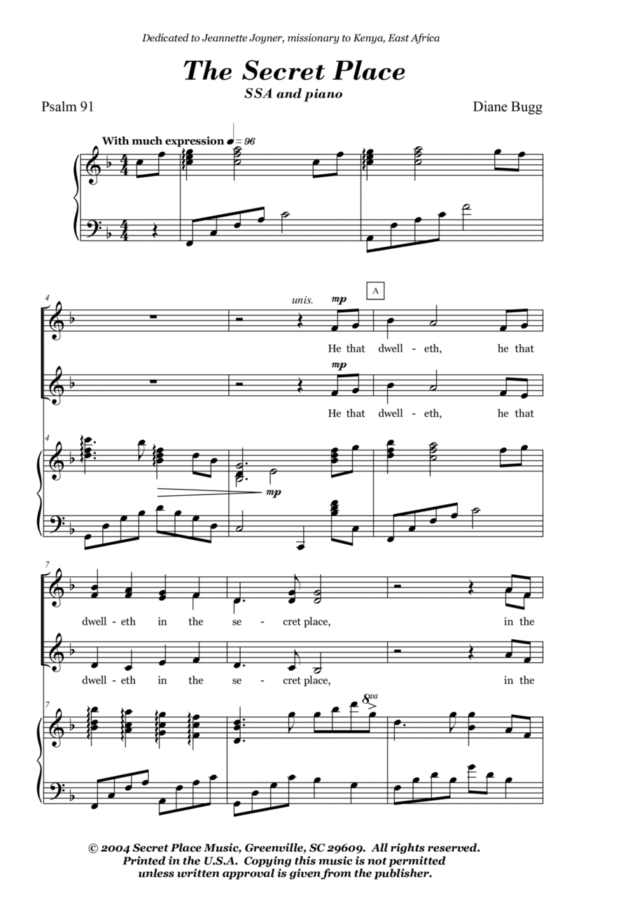 The Secret Place 3-Part scores gallery preview page 1