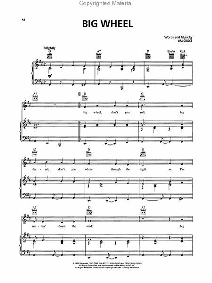 Jim Croce Anthology Piano, Vocal, Guitar scores gallery preview page 4