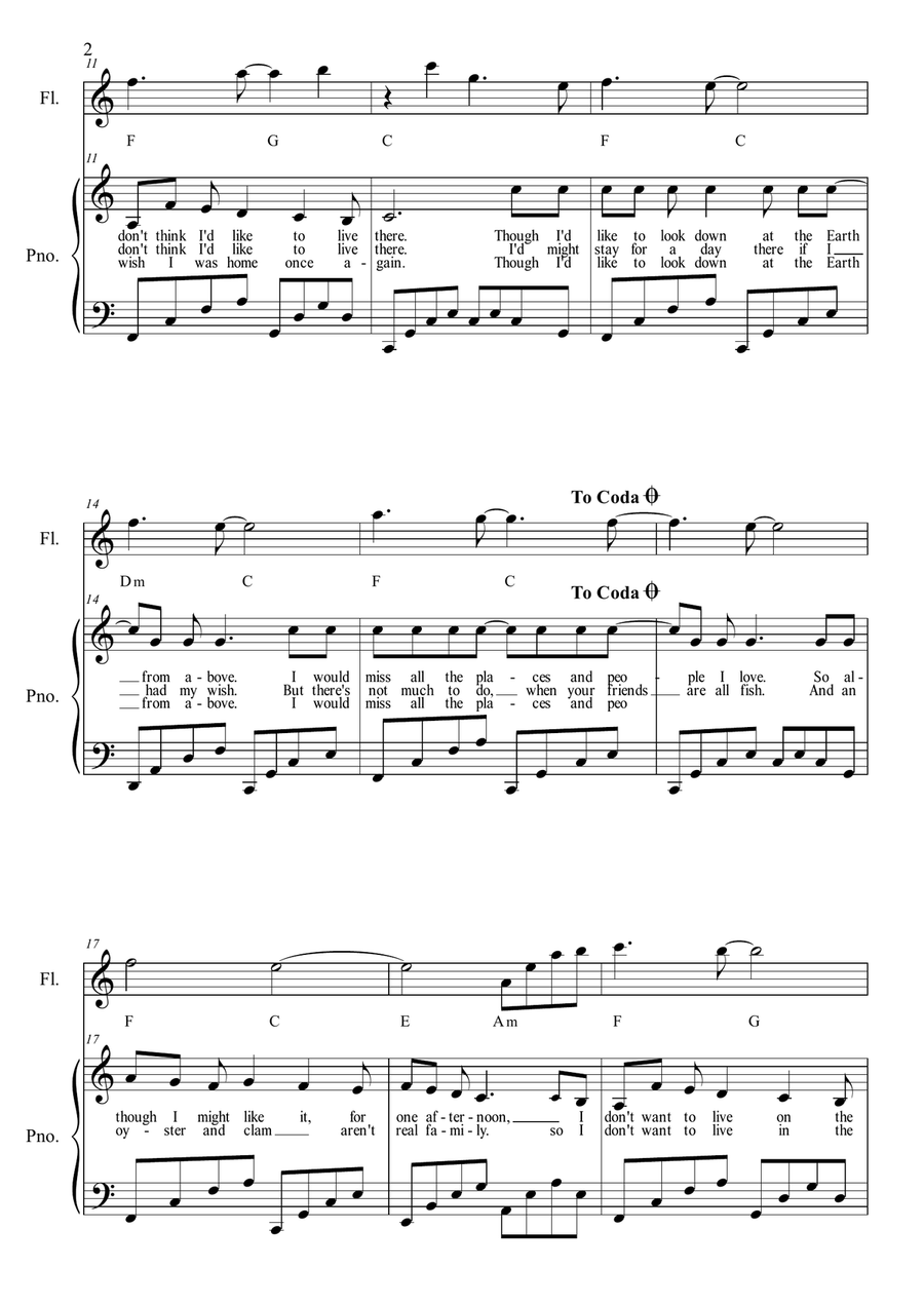 I Don't Want To Live On The Moon Small Ensemble scores gallery preview page 2
