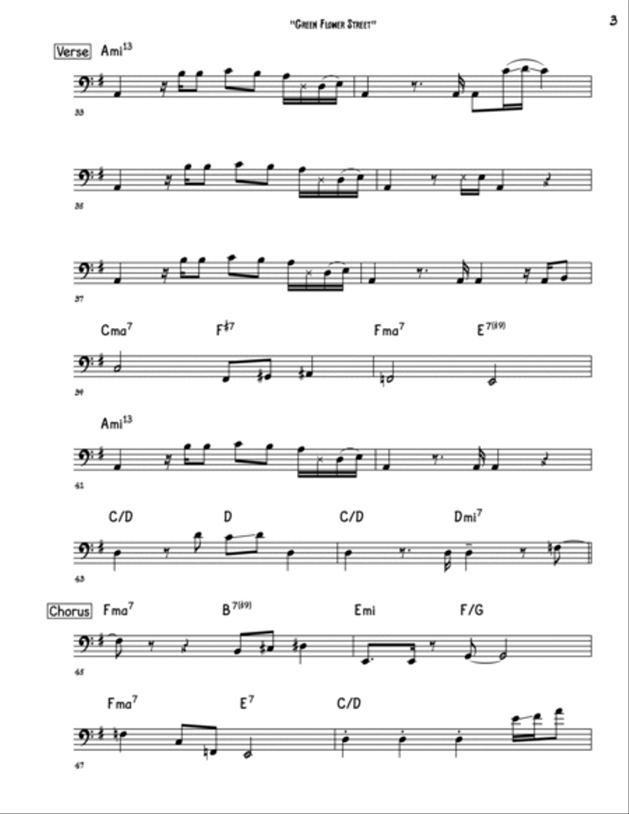 Green Flower Street Green Flower Street Bass Guitar scores gallery preview page 3
