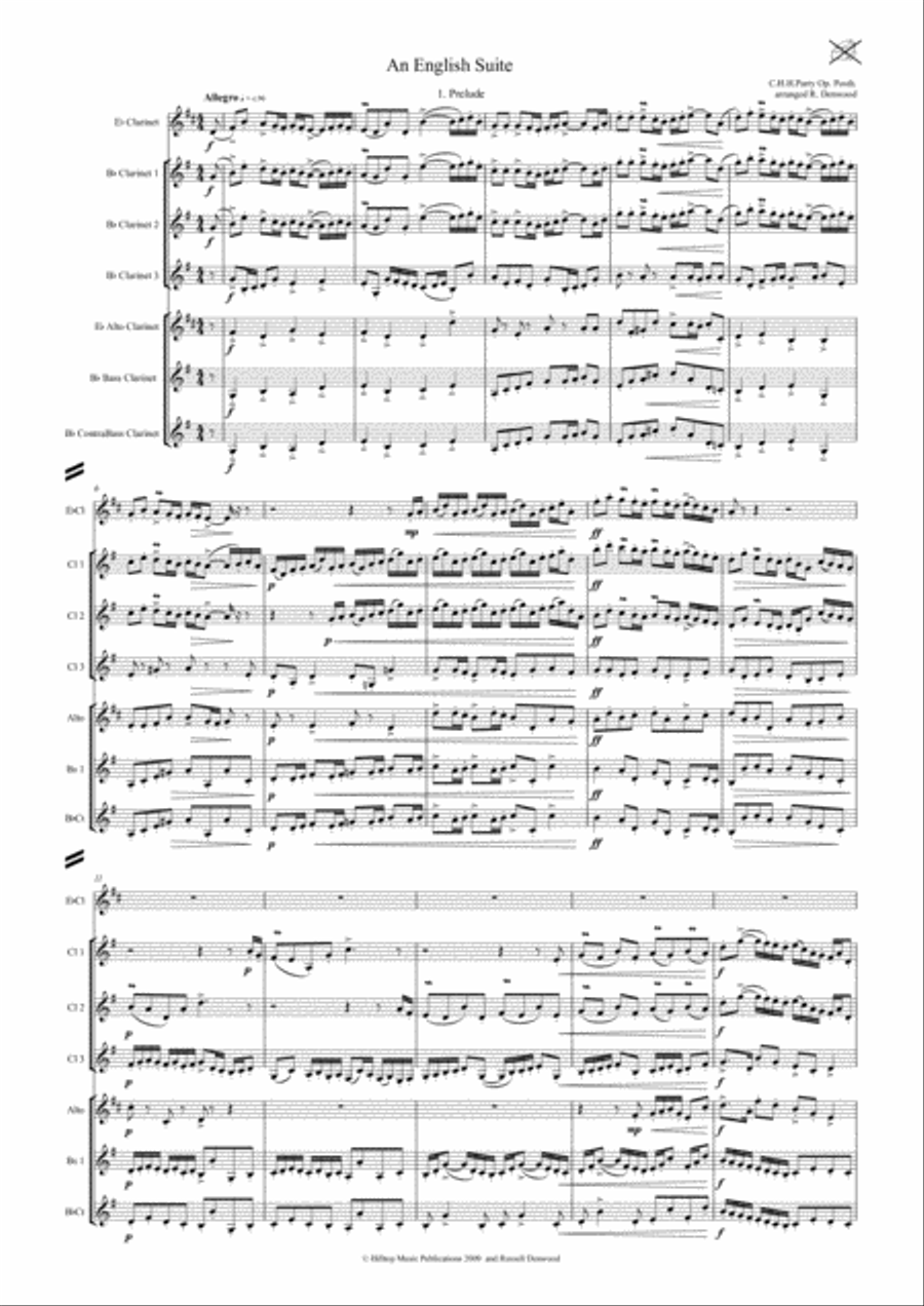 English Suite arr. clarinet choir Clarinet Choir scores gallery preview page 2