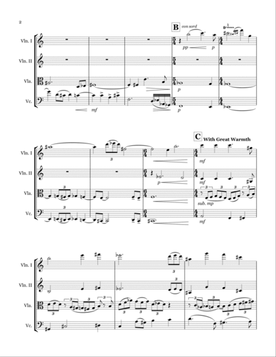 String Quartet No. 2 String Quartet No. 2 String Quartet scores gallery preview page 2