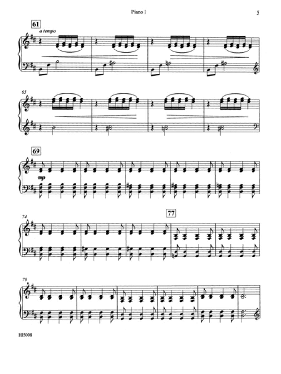 Ukrainian Bell Carol (Piano Quartet - Four Pianos) - Piano I Choir scores gallery preview page 4