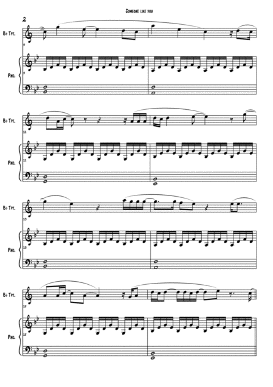 Someone Like You Trumpet Solo scores gallery preview page 2