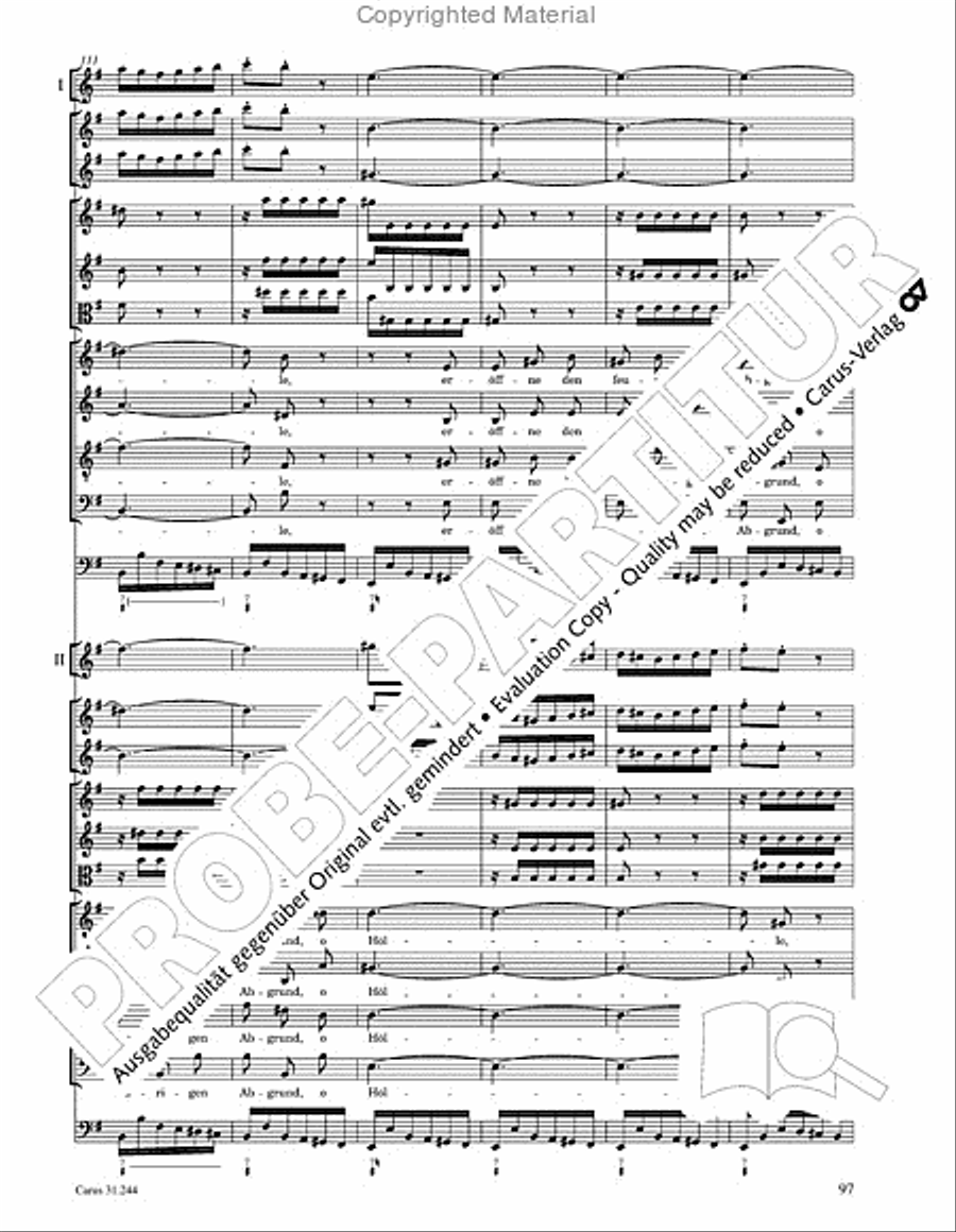 St. Matthew Passion (Matthaus-Passion) 4-Part scores gallery preview page 99