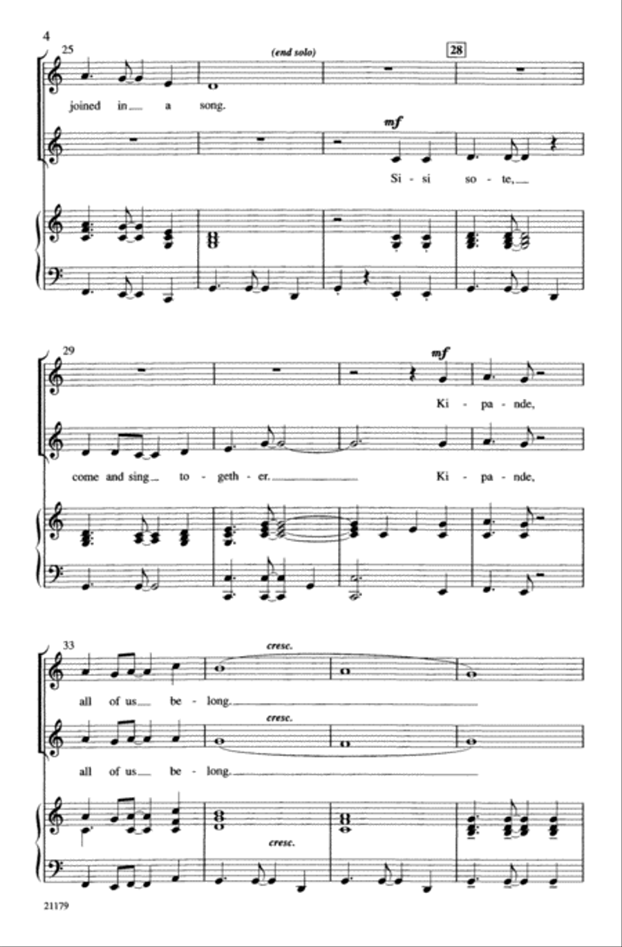 Changamano (Join Together-Swahili) Choir scores gallery preview page 3