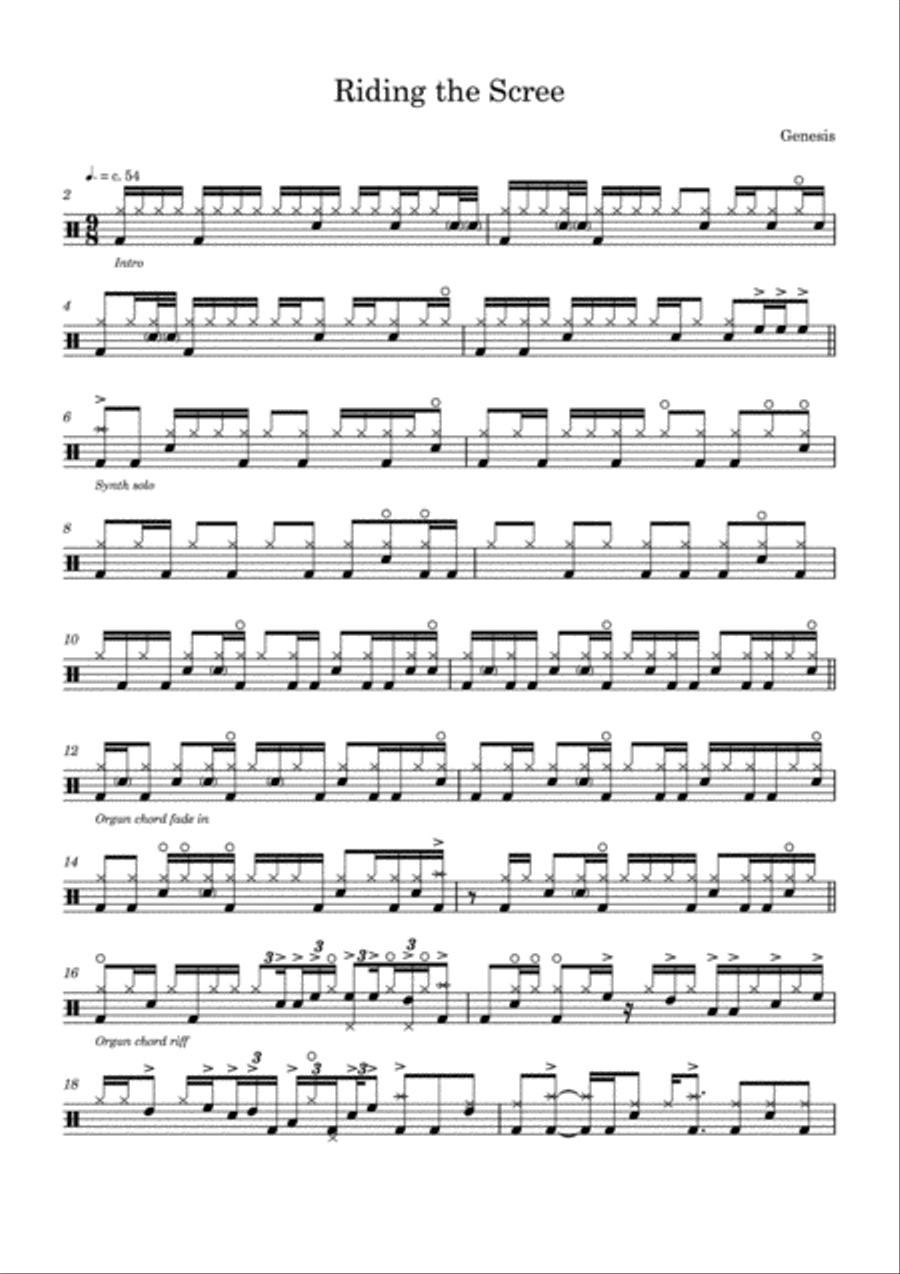 Riding The Scree Drum Set scores gallery preview page 1