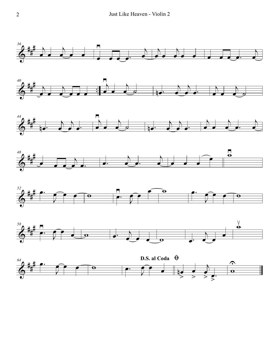 Just Like Heaven String Quartet scores gallery preview page 4