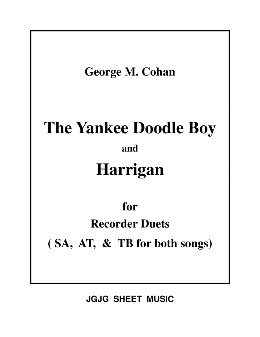 Yankee Doodle Boy and Harrigan for SA, AT, TB Recorder Duets SA scores gallery preview page 1