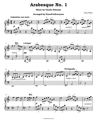 Book cover for Arabesque No. 1 - Debussy (Easy Piano)