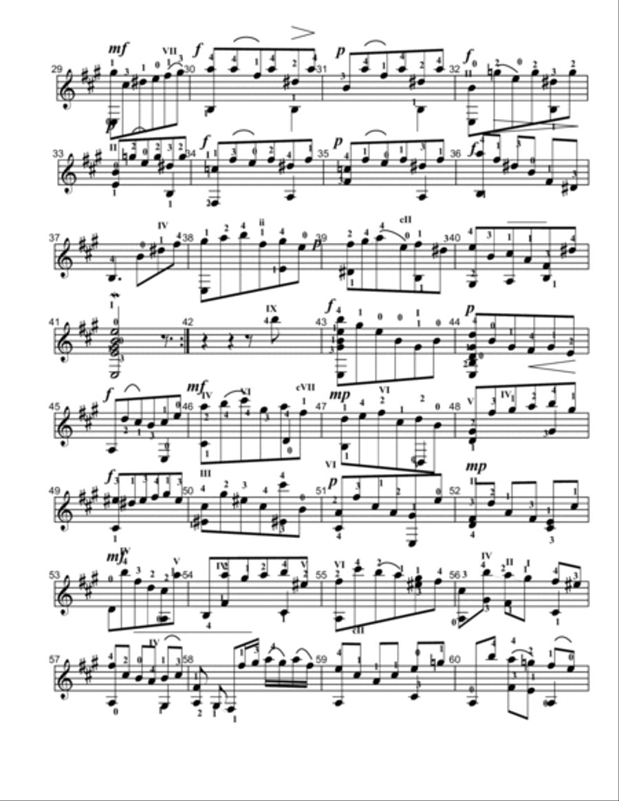 Cello suite 3 for guitar - Courante Classical Guitar scores gallery preview page 2