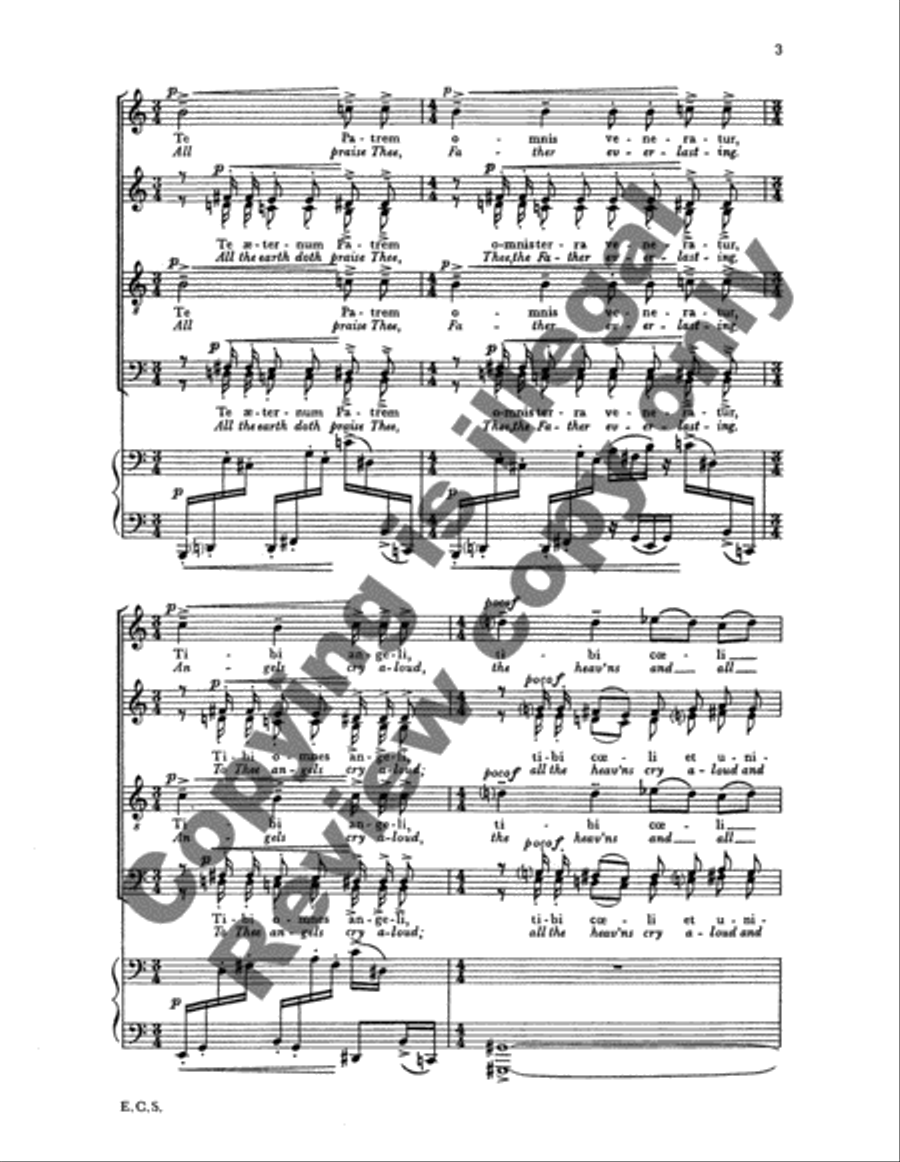 Te Deum (O God, we laud and praise Thee) 4-Part scores gallery preview page 5