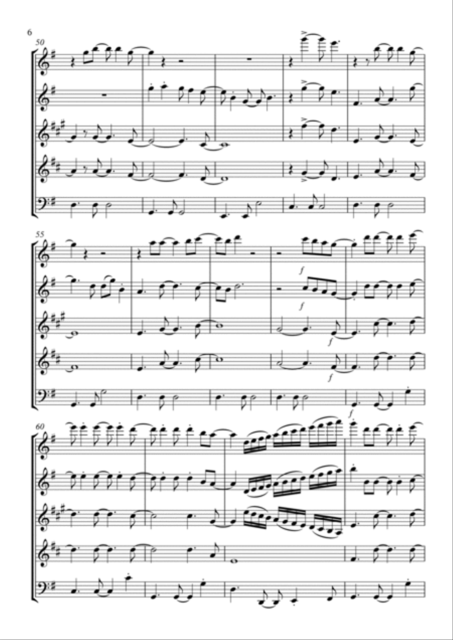 Brown Eyed Girl Brown Eyed Girl Woodwind Quintet scores gallery preview page 6