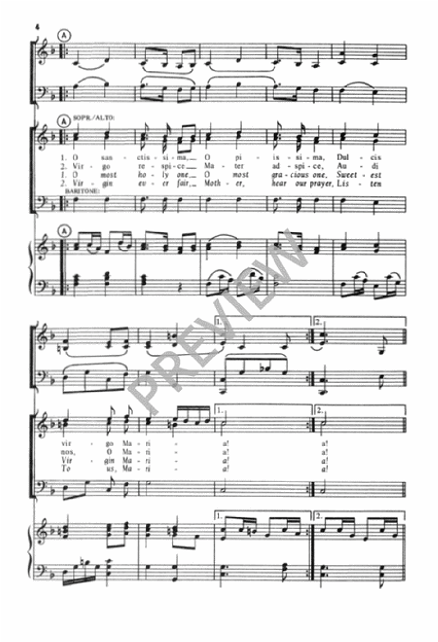 O Sanctissima 3-Part scores gallery preview page 5