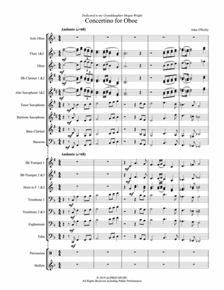 Book cover for Concertino for Oboe: Score