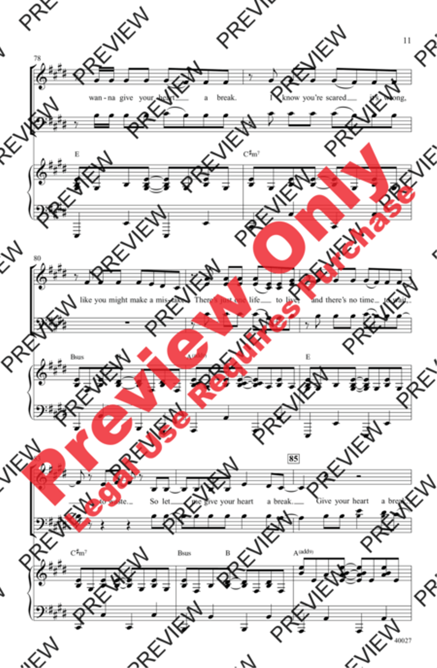 Give Your Heart a Break 3-Part scores gallery preview page 11