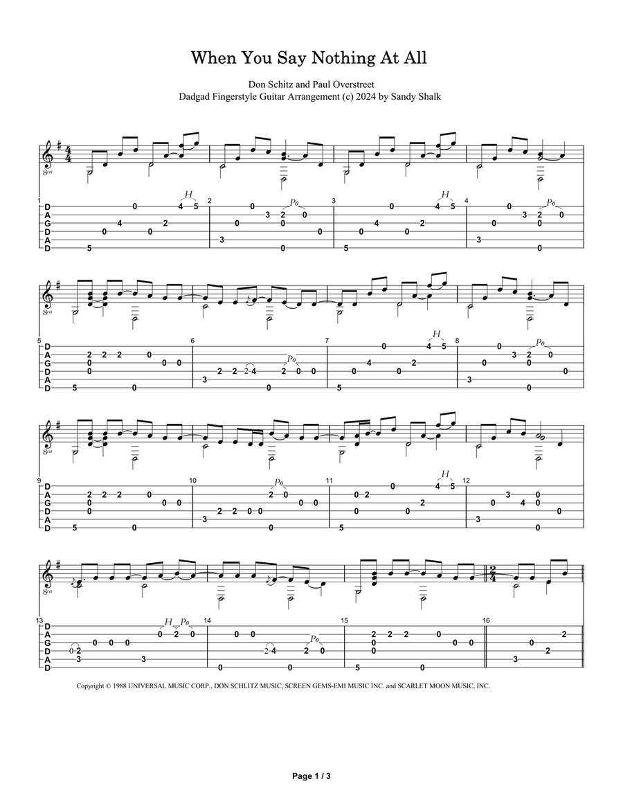 When You Say Nothing At All Acoustic Guitar scores gallery preview page 1