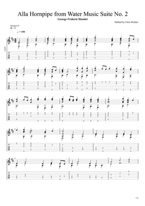 Alla Hornpipe from Water Suite (Solo Fingerstyle Guitar Tab)