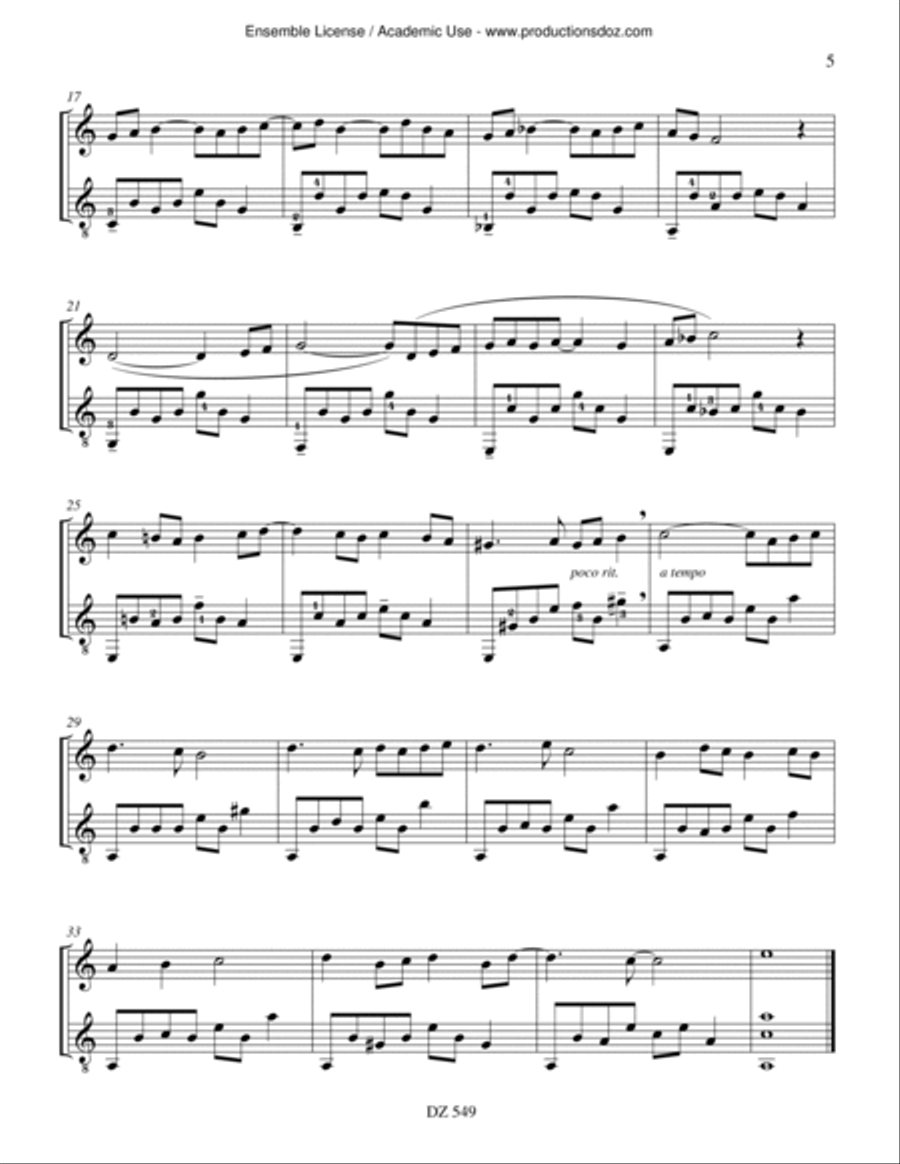 Six Vocalises Classical Guitar scores gallery preview page 5