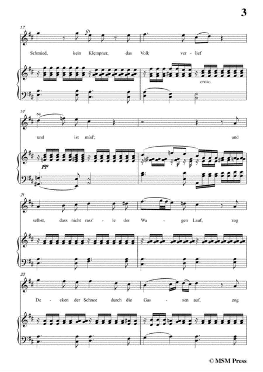 Schubert-Der Winterabend,in D Major,D.938,for Voice and Piano Voice Solo scores gallery preview page 5