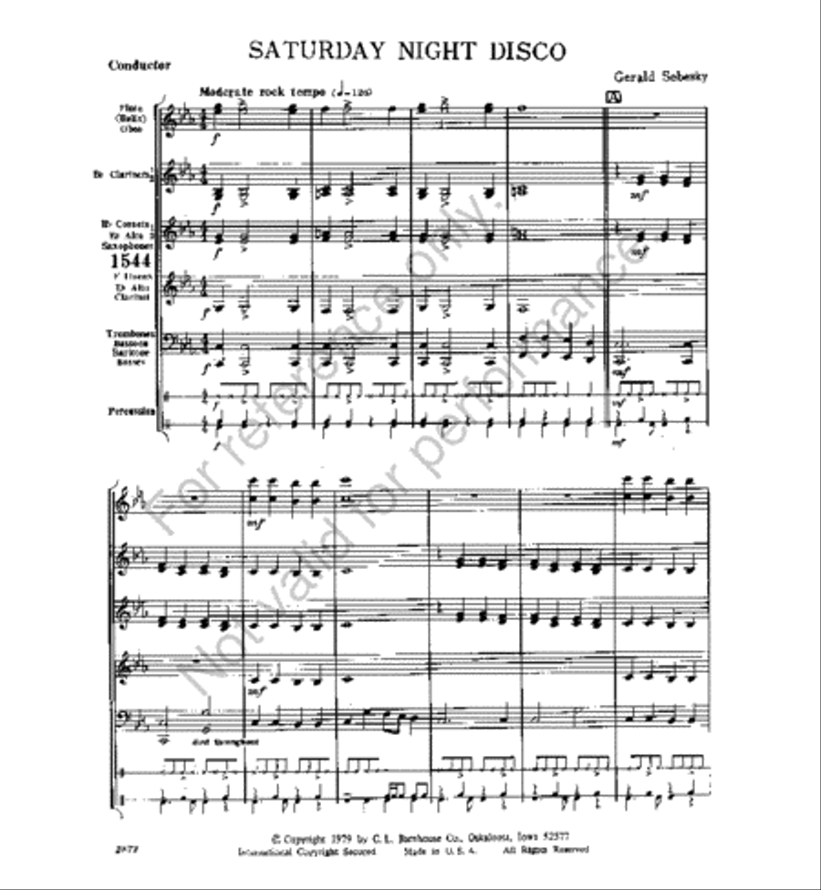 Saturday Night Disco Concert Band scores gallery preview page 2