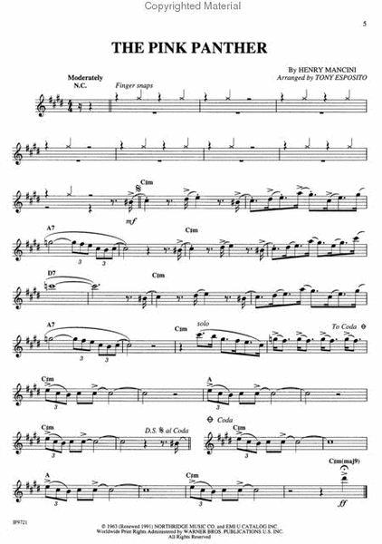 Music of Henry Mancini Plus One Alto Saxophone (Book/CD)