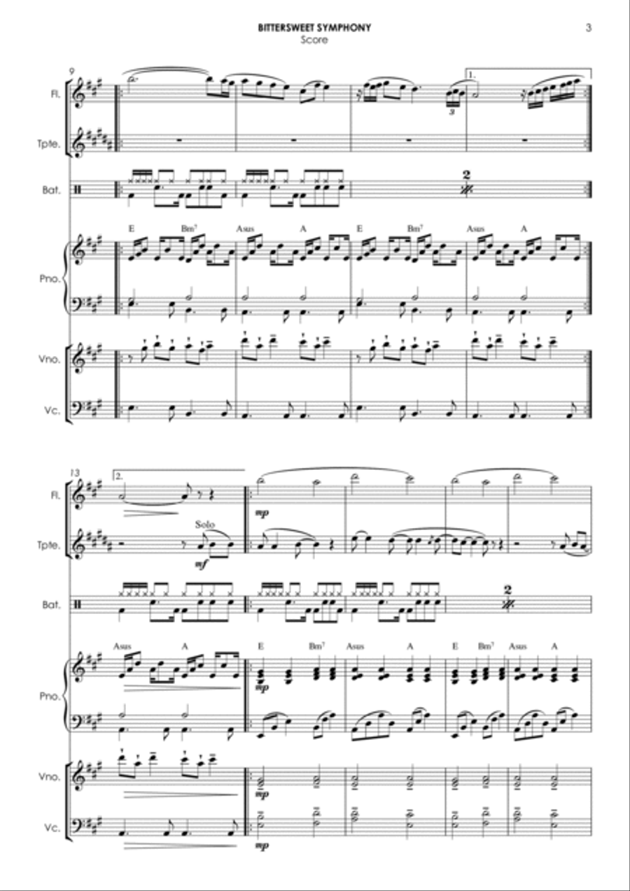 Bittersweet Symphony Small Ensemble scores gallery preview page 3