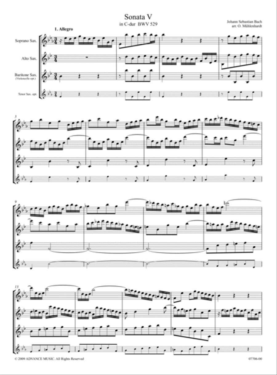 Triosonate V in C Dur BWV 529 SAT scores gallery preview page 2