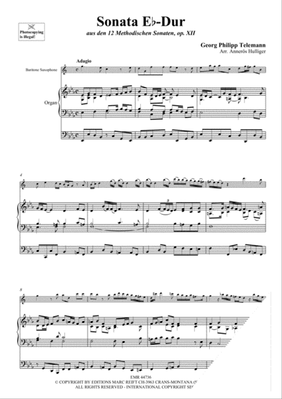 Sonata Eb-Dur Baritone Saxophone scores gallery preview page 3