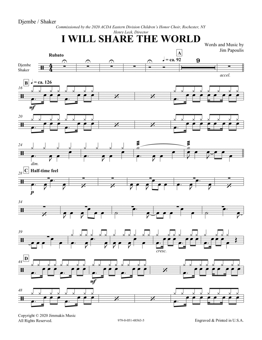 I Will Share The World - Djembe Choir scores gallery preview page 1