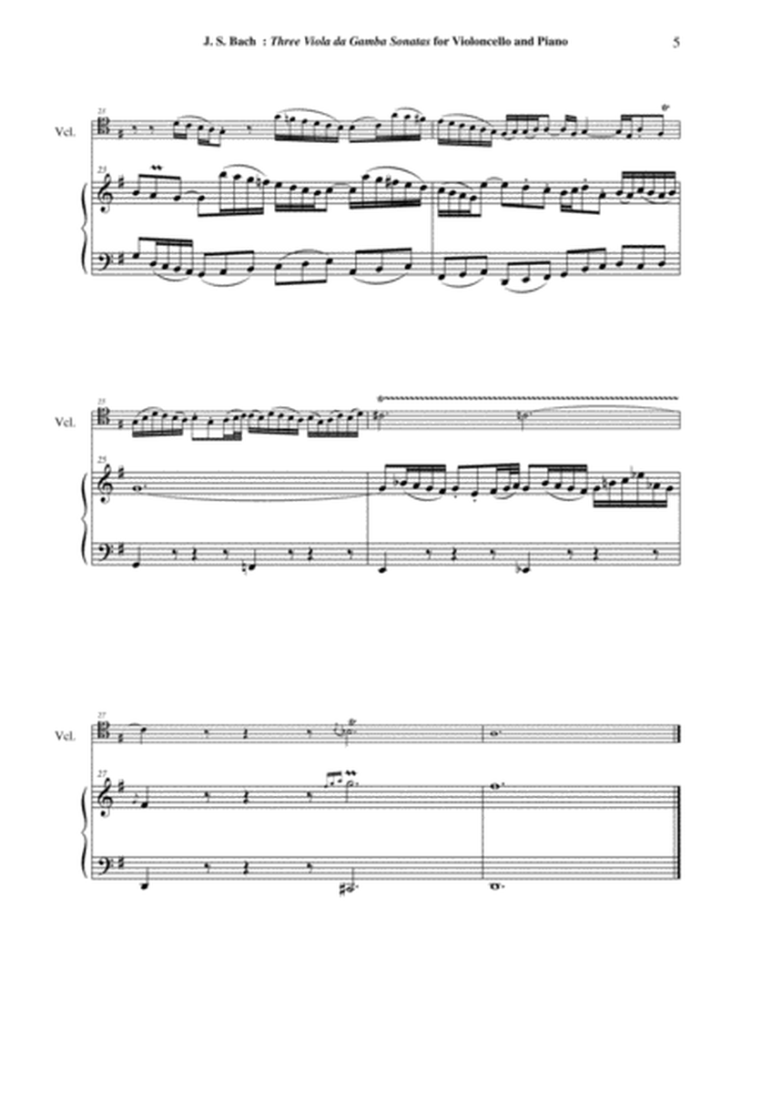 J. S. Bach: Three "Viola da Gamba" Sonatas, BWV 1027-1029, arranged for violoncello and piano