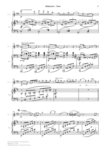 Meditation from Thais - Bb Clarinet and Piano (Full Score and Parts) image number null