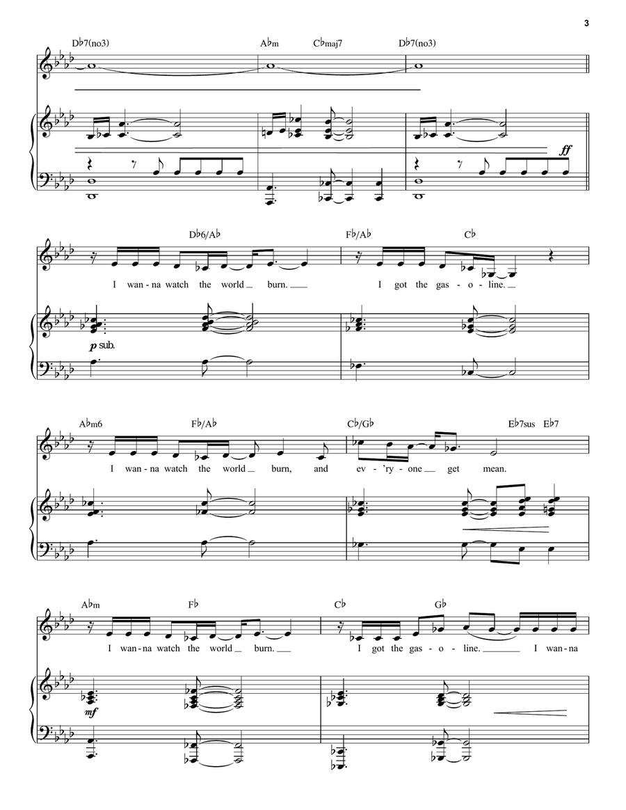 World Burn (from Mean Girls: The Broadway Musical) Voice scores gallery preview page 3