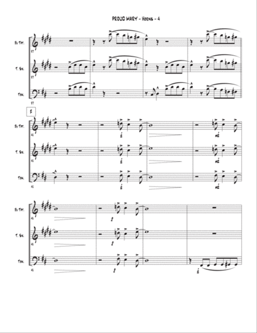 Proud Mary Proud Mary Tenor Saxophone scores gallery preview page 4