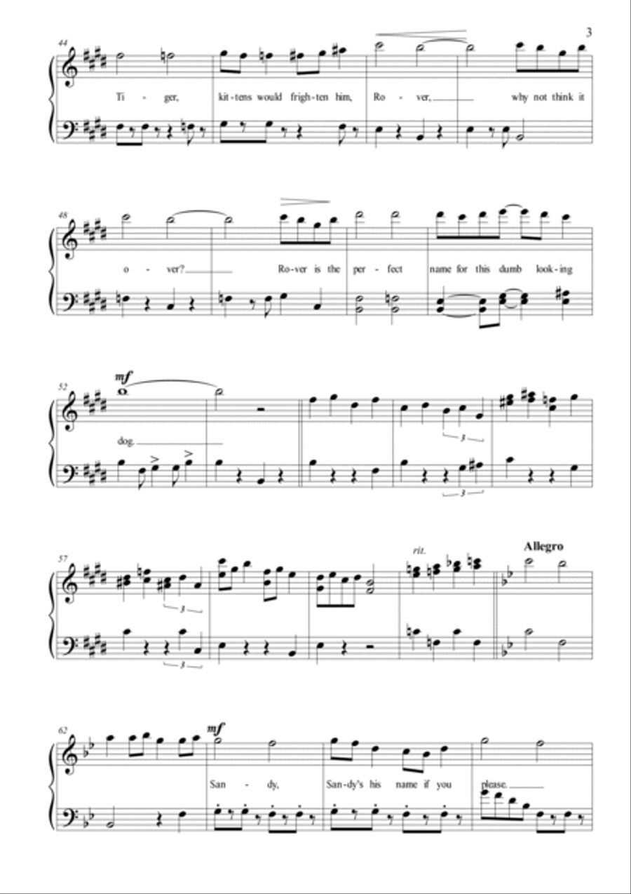 Sandy (dumb Dog) Piano Solo scores gallery preview page 3
