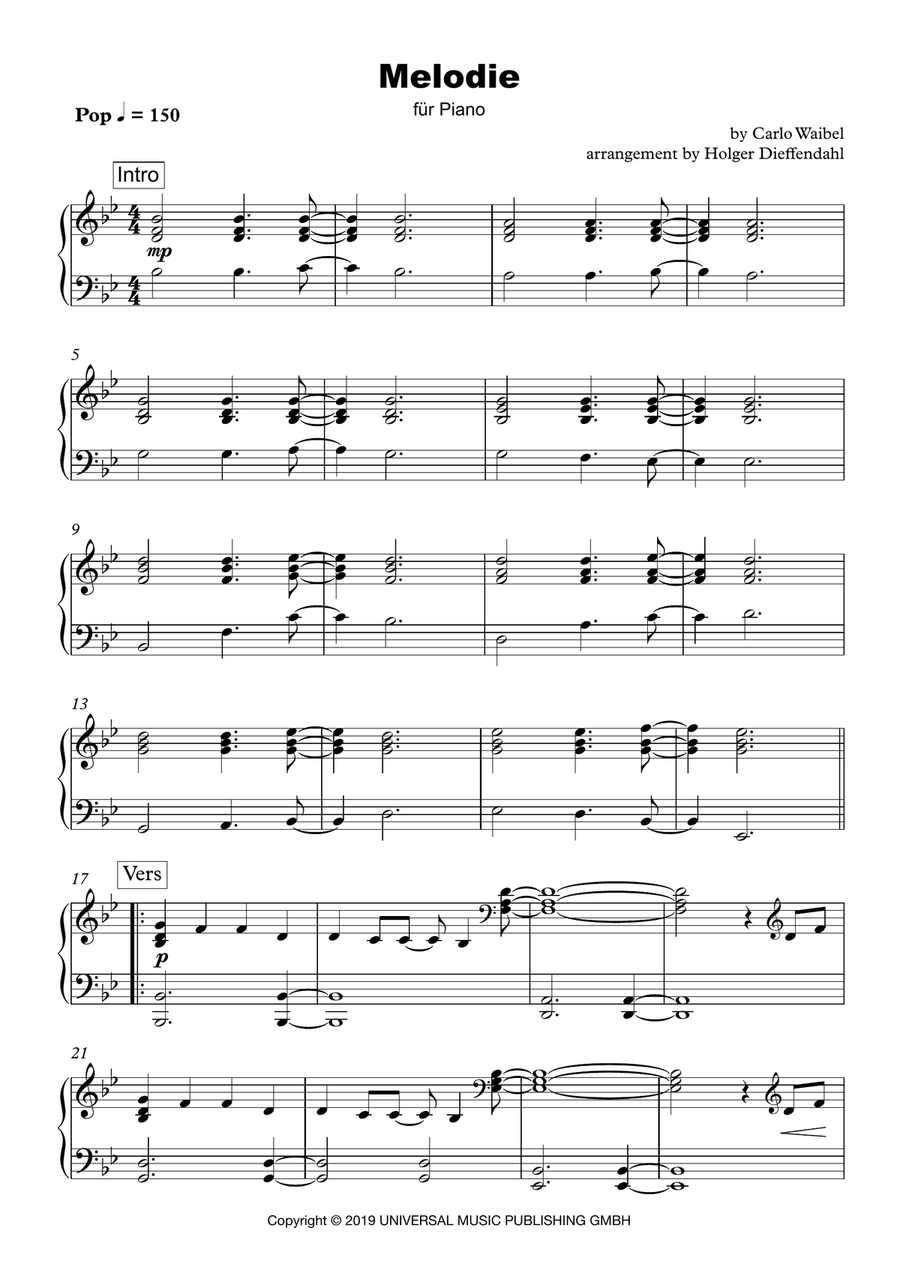 Melodie Easy Piano scores gallery preview page 1