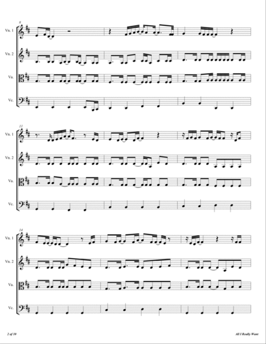 All I Really Want String Quartet scores gallery preview page 3