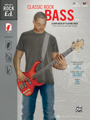 Book cover for Alfred's Rock Ed. -- Classic Rock Bass, Volume 1