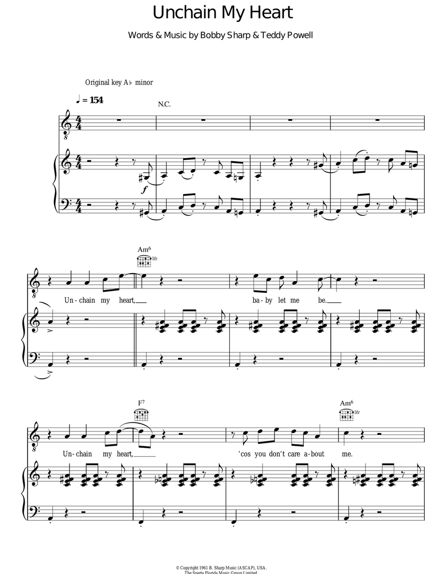 Unchain My Heart Unchain My Heart Guitar scores gallery preview page 1
