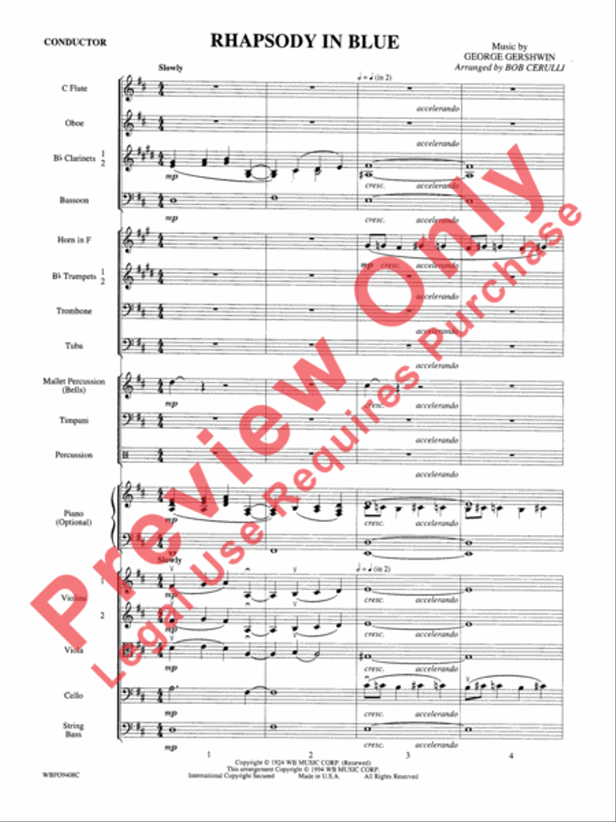 Rhapsody In Blue Full Orchestra scores gallery preview page 4
