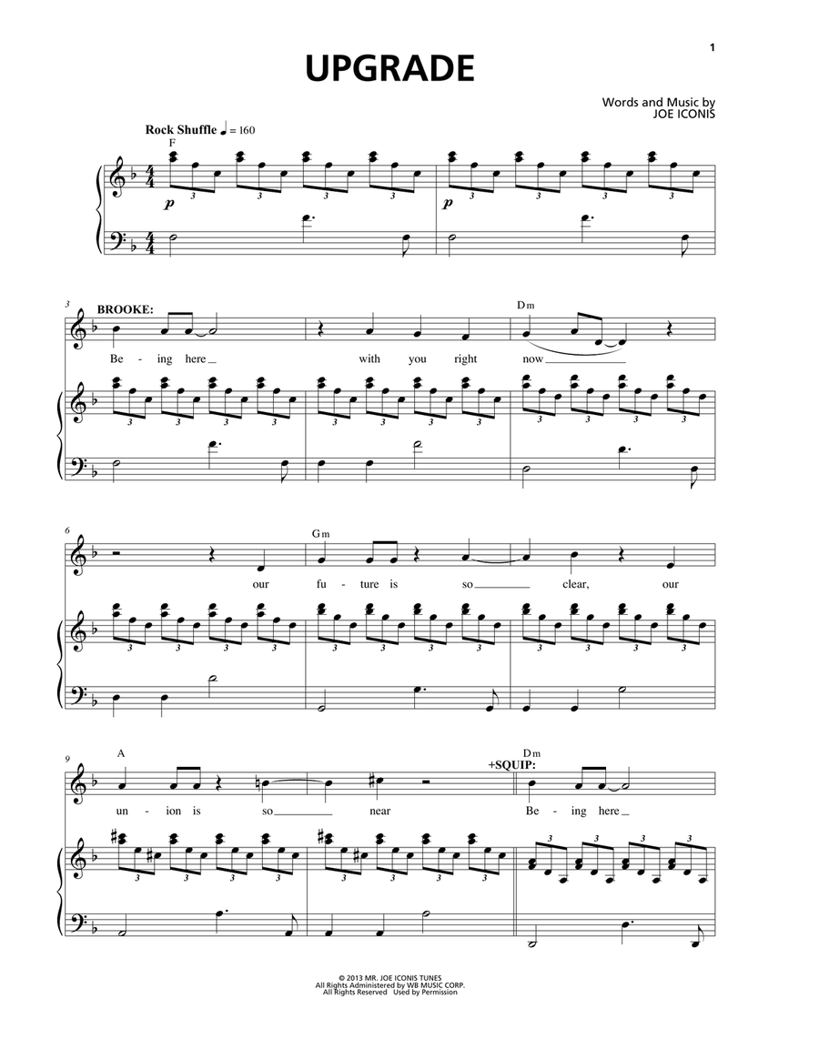 Upgrade (from Be More Chill) Piano, Vocal scores gallery preview page 1