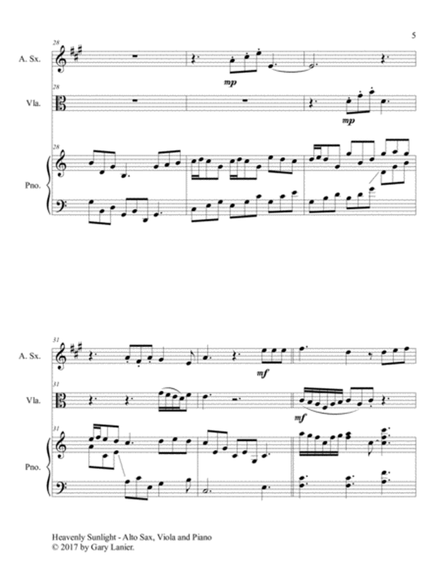HEAVENLY SUNLIGHT (Trio - Alto Sax, Viola & Piano with Score/Parts) image number null