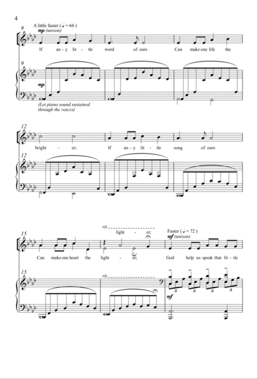 A Psalm Of Life SSA scores gallery preview page 2