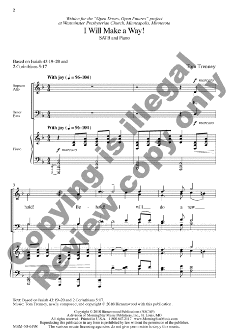 I Will Make a Way! 4-Part scores gallery preview page 2