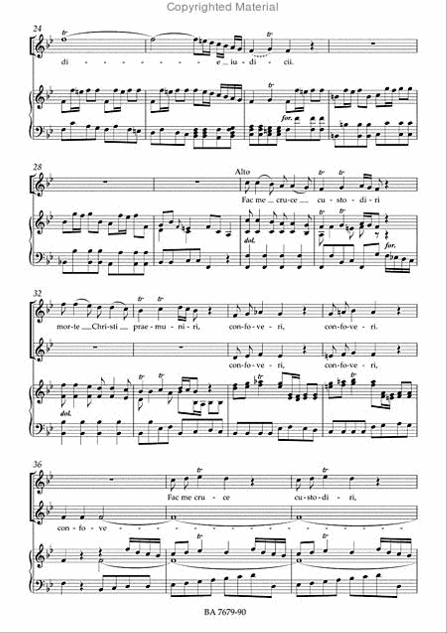 Stabat mater for Soprano, Alto, Strings and Basso continuo Double Bass scores gallery preview page 3