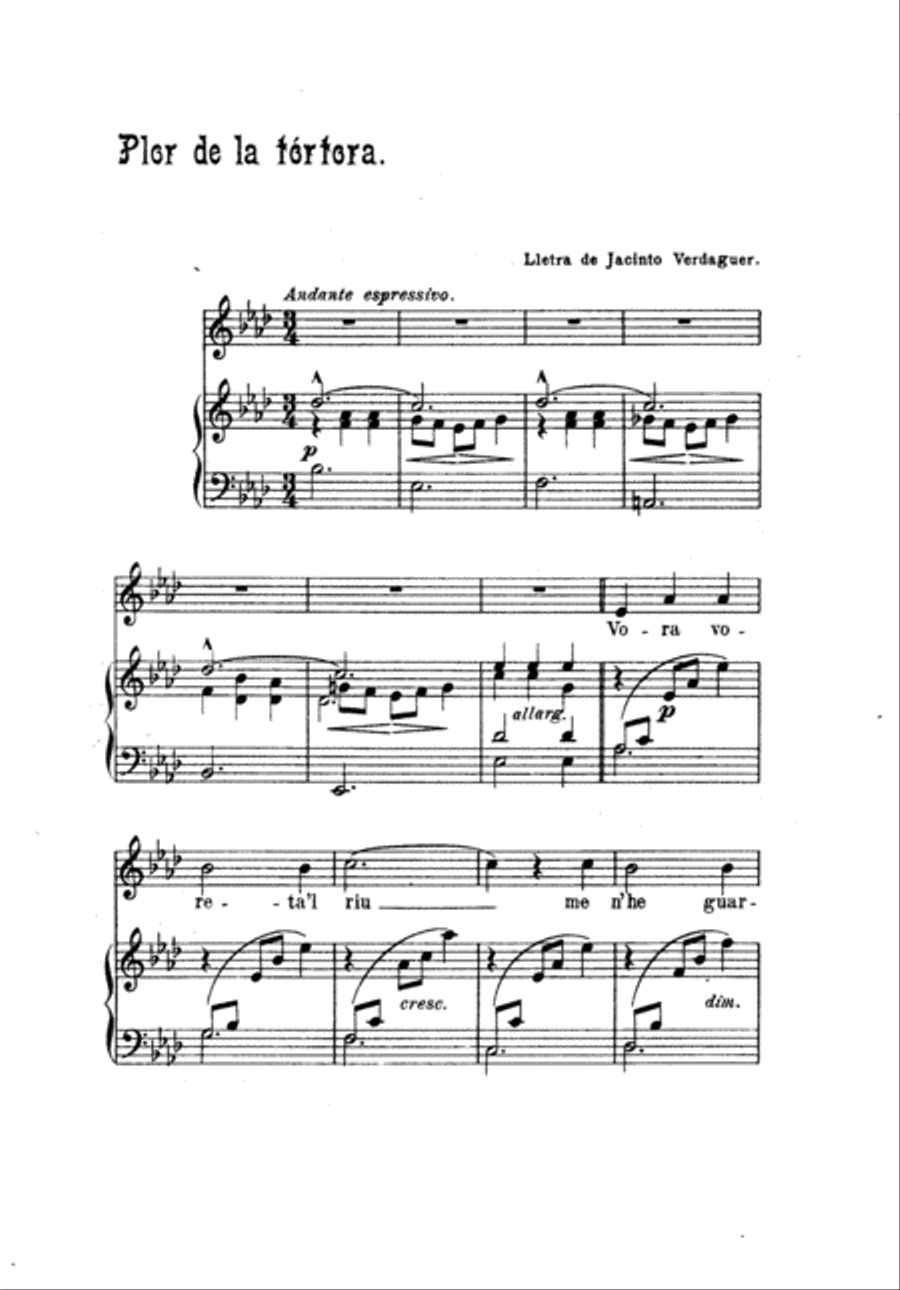 Plor de la tórtora / Si tu fossis aquí Voice scores gallery preview page 3