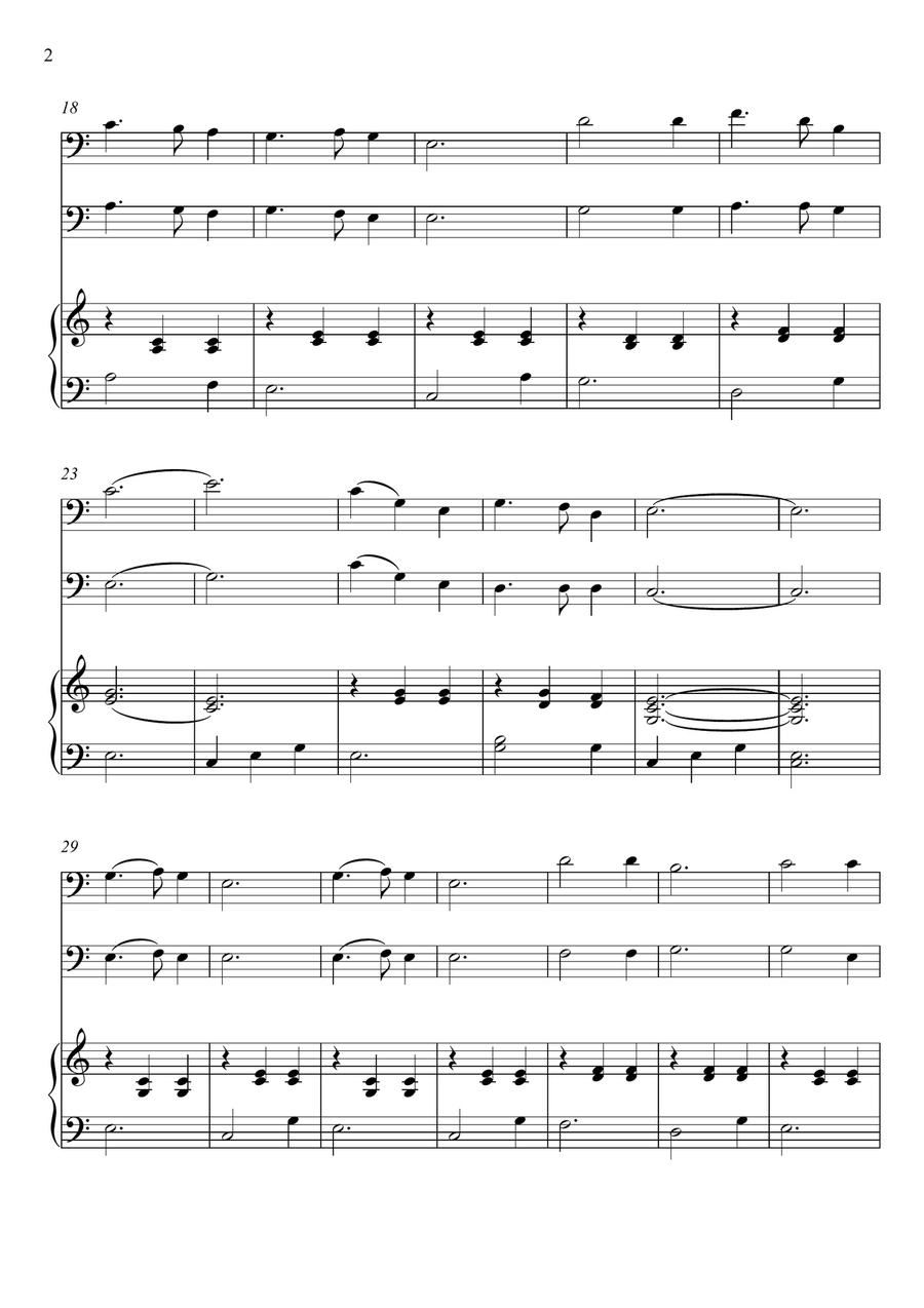 Franz Gruber - Silent Night (Tuba and Double Bass Duet) Small Ensemble scores gallery preview page 2