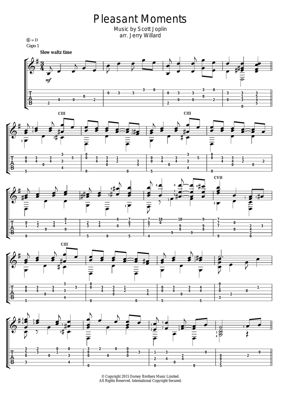 Pleasant Moments Electric Guitar scores gallery preview page 1