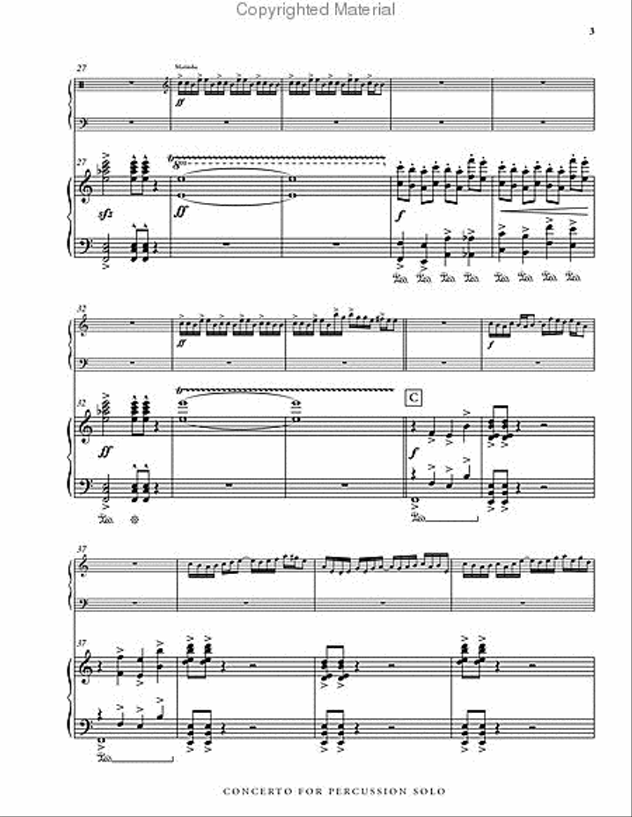Concerto for Percussion Solo (piano reduction) Percussion Ensemble scores gallery preview page 4